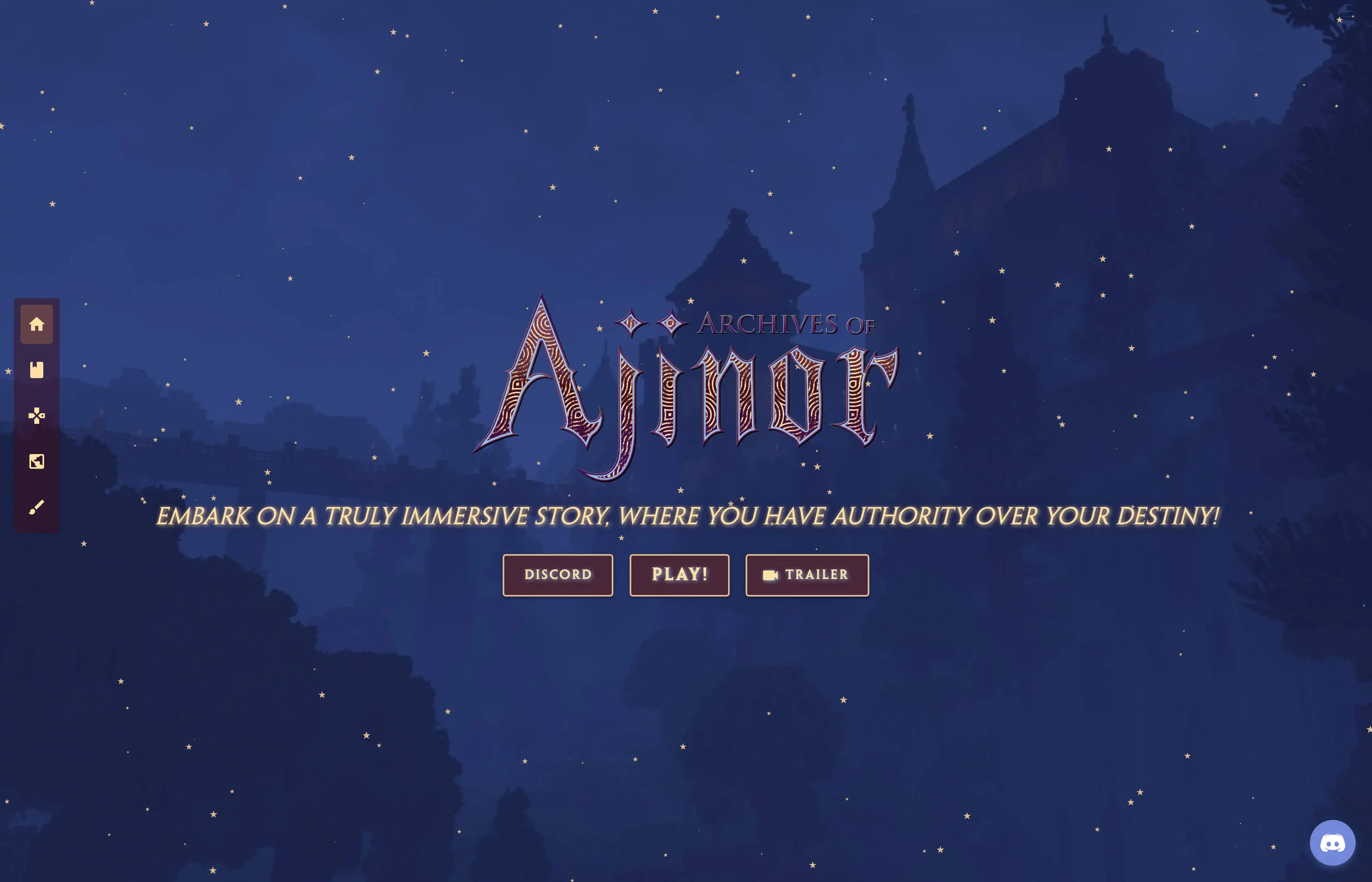 A screenshot of Archives of Ajinor's website